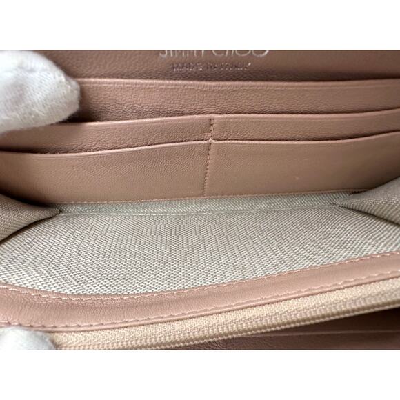 Jimmy Choo Filipa Zip-Around Long Wallet in Pink Leather Multi-Tone Star Studded - Picture 14 of 16